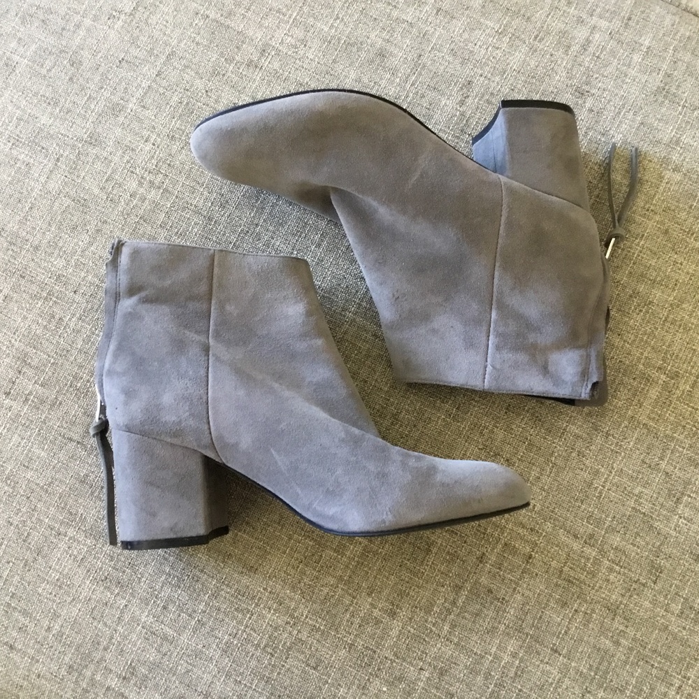 Steve Madden Silver/grey Suede Ankle Booties